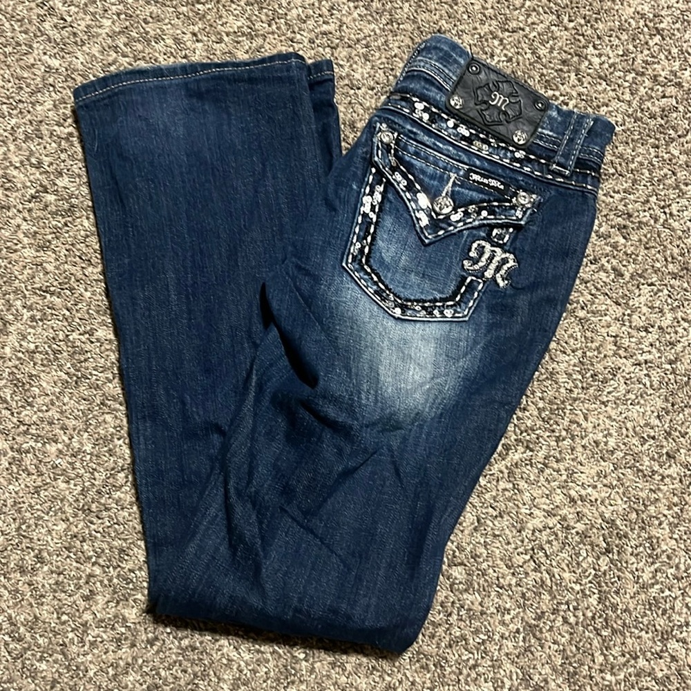 Miss Me thick stitch easy boot cut denim jeans JE5453E9L womens 26